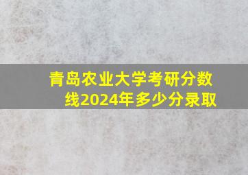 青岛农业大学考研分数线2024年多少分录取