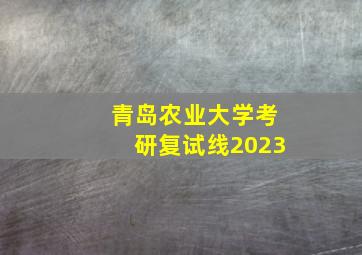 青岛农业大学考研复试线2023