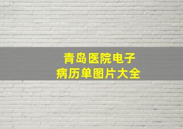 青岛医院电子病历单图片大全