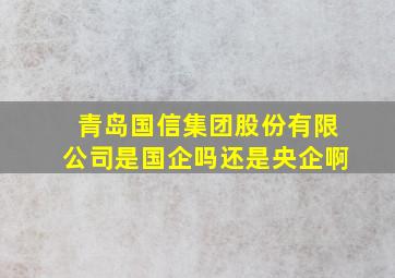 青岛国信集团股份有限公司是国企吗还是央企啊