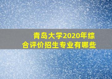 青岛大学2020年综合评价招生专业有哪些