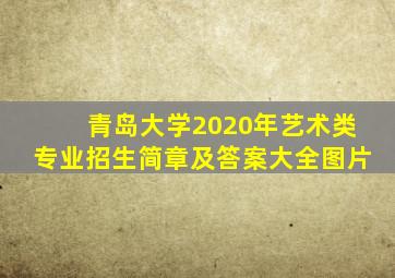 青岛大学2020年艺术类专业招生简章及答案大全图片