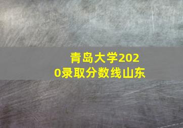 青岛大学2020录取分数线山东