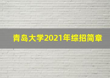 青岛大学2021年综招简章