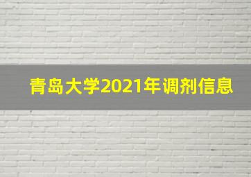 青岛大学2021年调剂信息