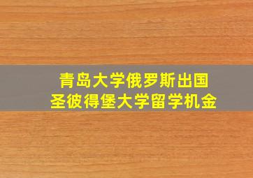 青岛大学俄罗斯出国圣彼得堡大学留学机金