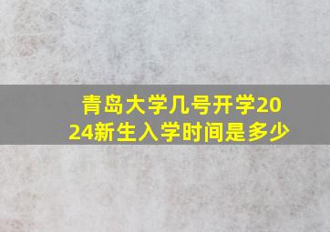 青岛大学几号开学2024新生入学时间是多少