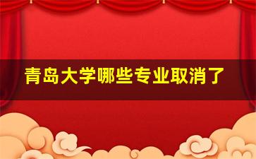 青岛大学哪些专业取消了