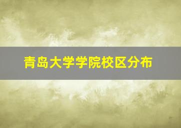 青岛大学学院校区分布