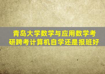 青岛大学数学与应用数学考研跨考计算机自学还是报班好