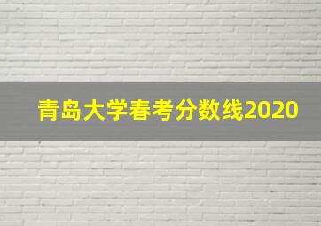 青岛大学春考分数线2020