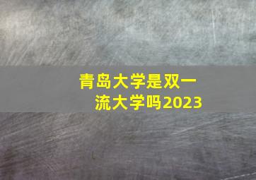 青岛大学是双一流大学吗2023