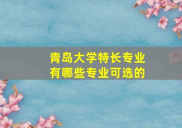 青岛大学特长专业有哪些专业可选的