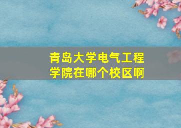 青岛大学电气工程学院在哪个校区啊