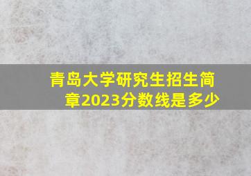 青岛大学研究生招生简章2023分数线是多少