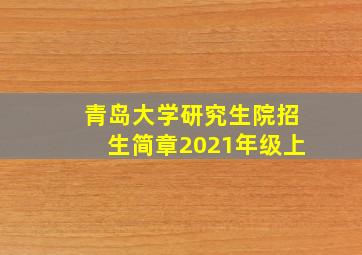 青岛大学研究生院招生简章2021年级上