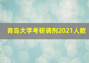 青岛大学考研调剂2021人数