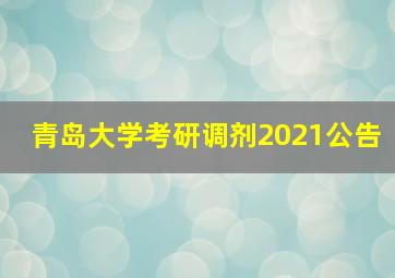 青岛大学考研调剂2021公告