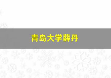 青岛大学薛丹