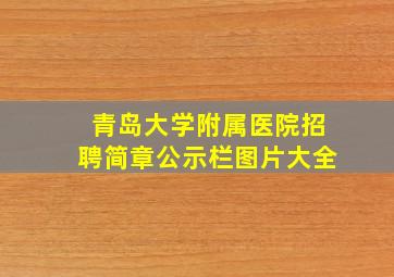 青岛大学附属医院招聘简章公示栏图片大全