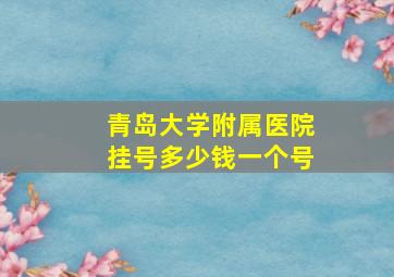 青岛大学附属医院挂号多少钱一个号