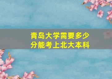 青岛大学需要多少分能考上北大本科