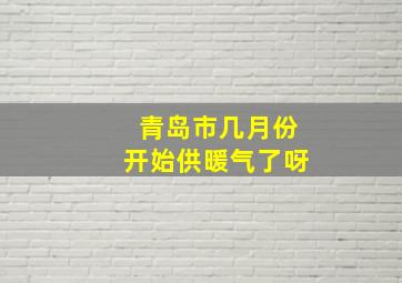 青岛市几月份开始供暖气了呀