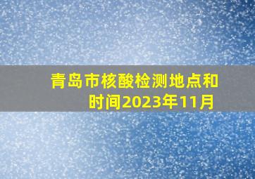 青岛市核酸检测地点和时间2023年11月