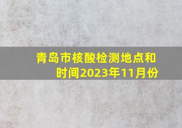 青岛市核酸检测地点和时间2023年11月份