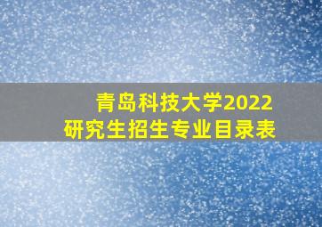 青岛科技大学2022研究生招生专业目录表