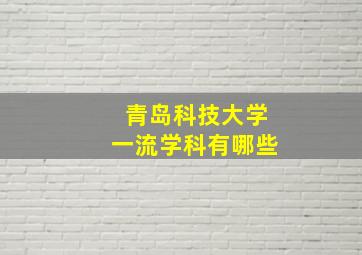 青岛科技大学一流学科有哪些