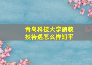 青岛科技大学副教授待遇怎么样知乎