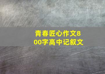 青春匠心作文800字高中记叙文