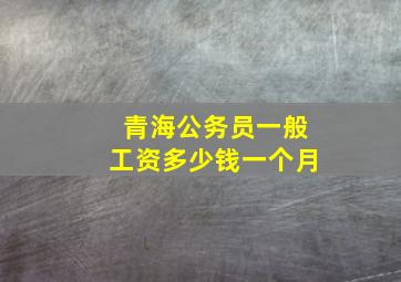 青海公务员一般工资多少钱一个月