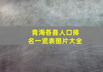 青海各县人口排名一览表图片大全