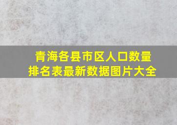 青海各县市区人口数量排名表最新数据图片大全