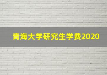 青海大学研究生学费2020