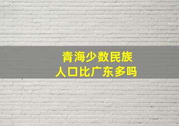 青海少数民族人口比广东多吗