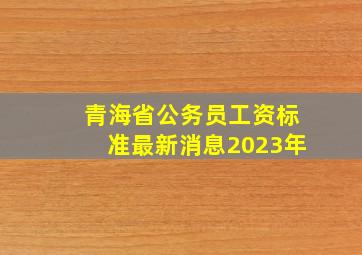 青海省公务员工资标准最新消息2023年