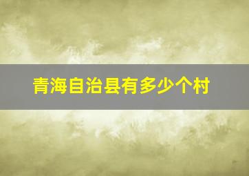 青海自治县有多少个村