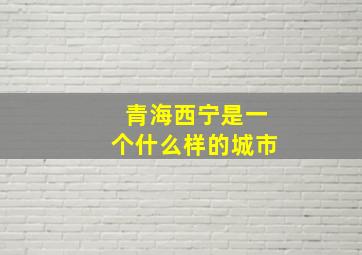 青海西宁是一个什么样的城市