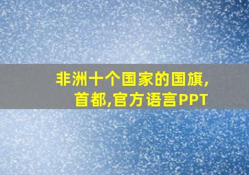 非洲十个国家的国旗,首都,官方语言PPT