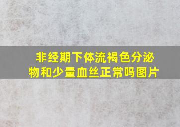 非经期下体流褐色分泌物和少量血丝正常吗图片