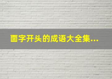 面字开头的成语大全集...