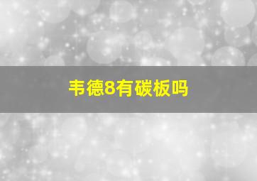 韦德8有碳板吗