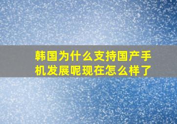 韩国为什么支持国产手机发展呢现在怎么样了