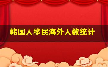 韩国人移民海外人数统计