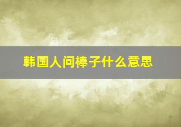 韩国人问棒子什么意思