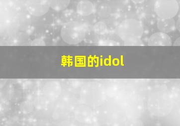 韩国的idol