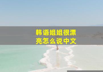 韩语姐姐很漂亮怎么说中文